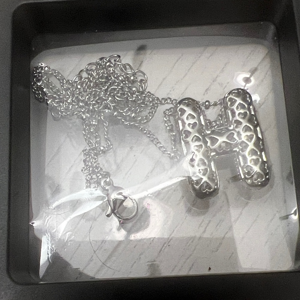 Silver Initial H Necklace